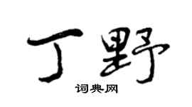 曾庆福丁野行书个性签名怎么写