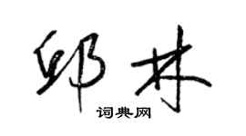 梁锦英邱林草书个性签名怎么写