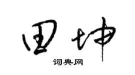 梁锦英田坤草书个性签名怎么写