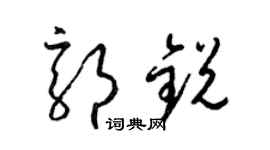 梁锦英郭锐草书个性签名怎么写