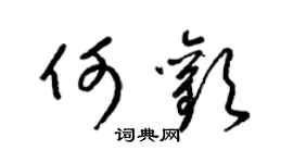 梁锦英何欢草书个性签名怎么写