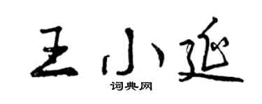 曾庆福王小延行书个性签名怎么写