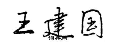 曾庆福王建国行书个性签名怎么写