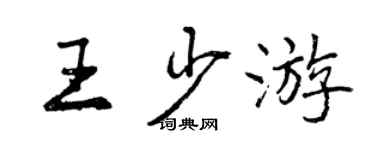 曾庆福王少游行书个性签名怎么写