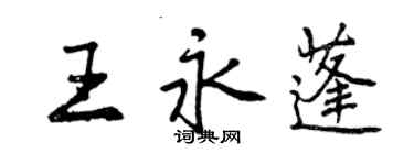 曾庆福王永蓬行书个性签名怎么写