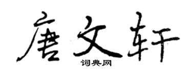 曾庆福唐文轩行书个性签名怎么写