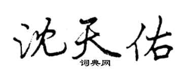 曾庆福沈天佑行书个性签名怎么写