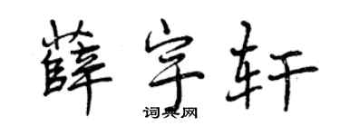 曾庆福薛宇轩行书个性签名怎么写