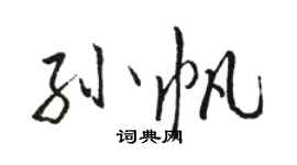 骆恒光孙帆行书个性签名怎么写