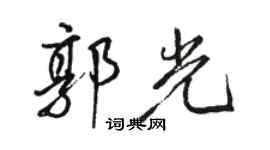 骆恒光郭光行书个性签名怎么写