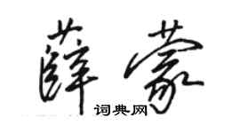 骆恒光薛蒙行书个性签名怎么写