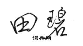 骆恒光田碧行书个性签名怎么写