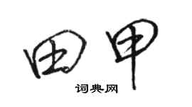 骆恒光田甲行书个性签名怎么写