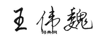 骆恒光王伟魏行书个性签名怎么写