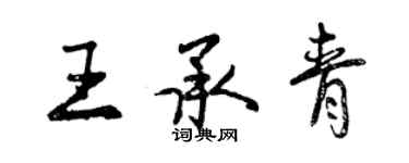曾庆福王承青行书个性签名怎么写