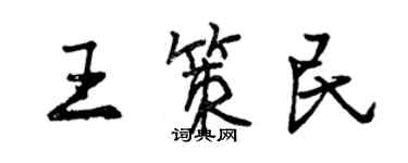 曾庆福王策民行书个性签名怎么写