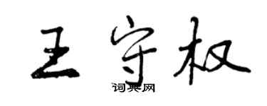 曾庆福王守权行书个性签名怎么写