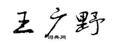 曾庆福王广野行书个性签名怎么写