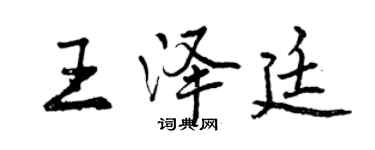 曾庆福王泽廷行书个性签名怎么写