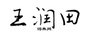 曾庆福王润田行书个性签名怎么写