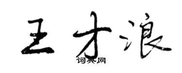 曾庆福王才浪行书个性签名怎么写