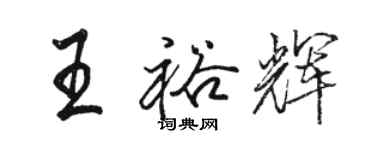 骆恒光王裕辉行书个性签名怎么写