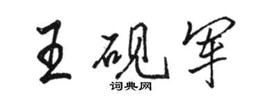 骆恒光王砚军行书个性签名怎么写