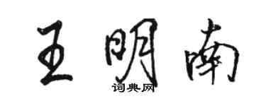 骆恒光王明南行书个性签名怎么写