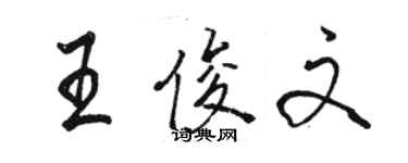 骆恒光王俊文行书个性签名怎么写