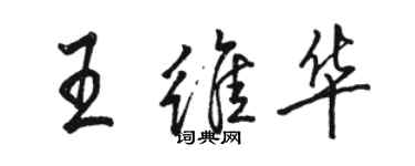 骆恒光王维华行书个性签名怎么写