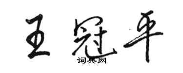骆恒光王冠平行书个性签名怎么写