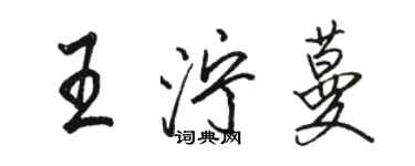 骆恒光王泞蔓行书个性签名怎么写