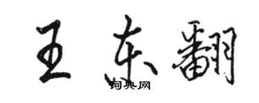 骆恒光王东翻行书个性签名怎么写