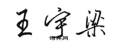 骆恒光王宇梁行书个性签名怎么写