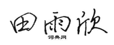 骆恒光田雨欣行书个性签名怎么写