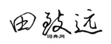 骆恒光田致远行书个性签名怎么写