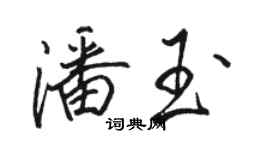 骆恒光潘玉行书个性签名怎么写