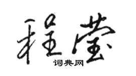 骆恒光程莹行书个性签名怎么写