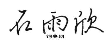 骆恒光石雨欣行书个性签名怎么写