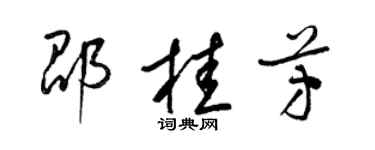 梁锦英邵桂芳草书个性签名怎么写