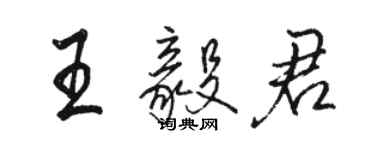 骆恒光王毅君行书个性签名怎么写