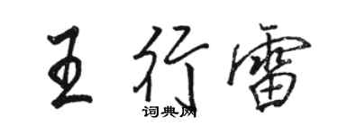 骆恒光王行雷行书个性签名怎么写