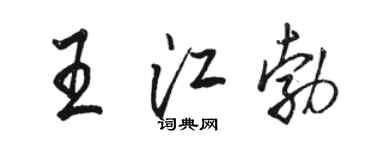 骆恒光王江勃行书个性签名怎么写