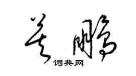 梁锦英莫鹏草书个性签名怎么写
