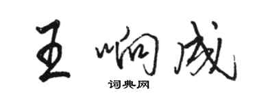 骆恒光王响成行书个性签名怎么写