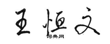 骆恒光王恒文行书个性签名怎么写