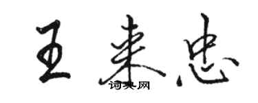 骆恒光王来忠行书个性签名怎么写