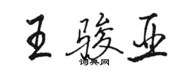 骆恒光王骏亚行书个性签名怎么写