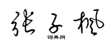 梁锦英张子枫草书个性签名怎么写