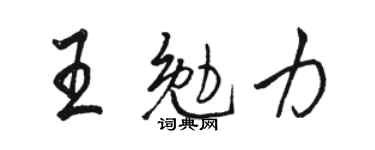 骆恒光王勉力行书个性签名怎么写